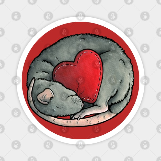 Grey/blue rat Magnet by animalartbyjess